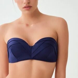 Navy Blue strapless or convertible Bikini top